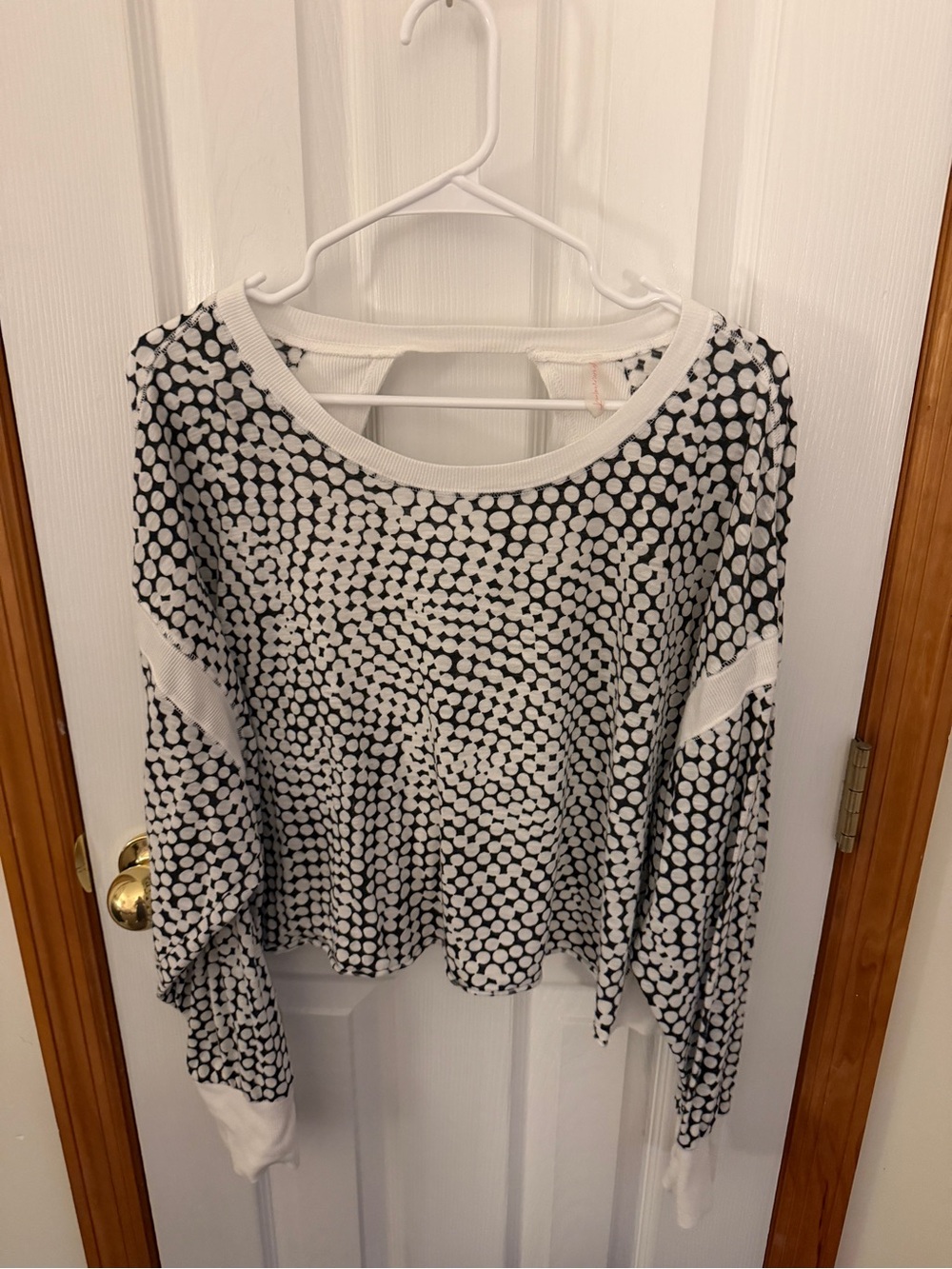 Free People Women's Polka Dot Long Sleeve Top - Black & White